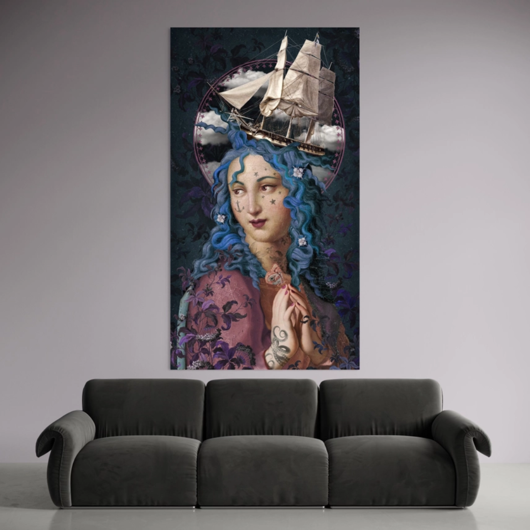 Velvet Amphitrite Goddess Wall Hanging - Floral Fawna