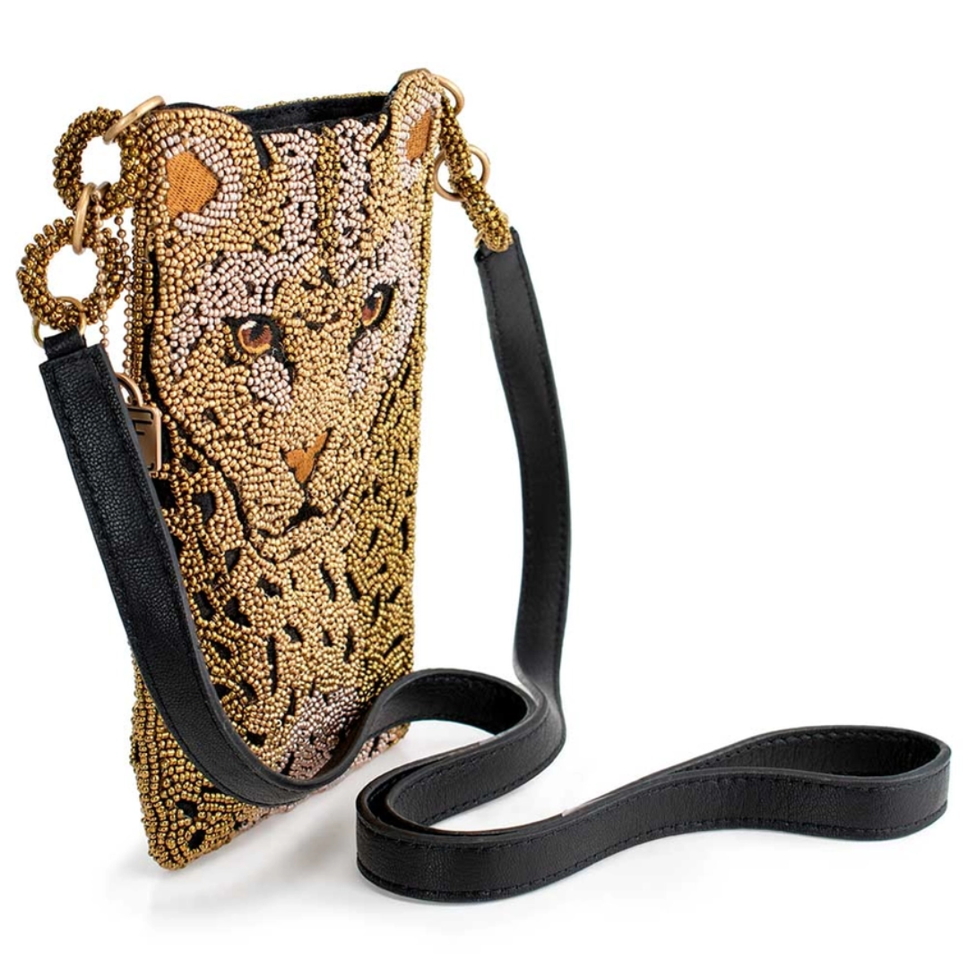 Beaded Leopard Crossbody Bag