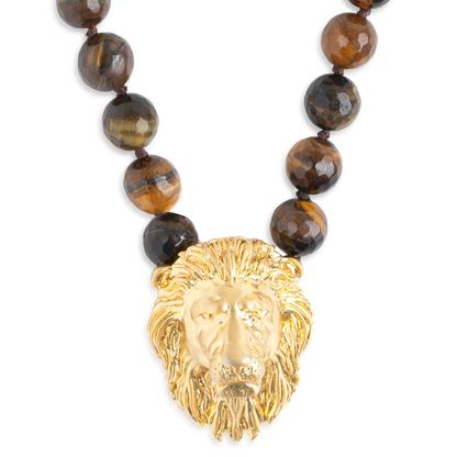 Lion Head and Tigers Eye Statement Necklace