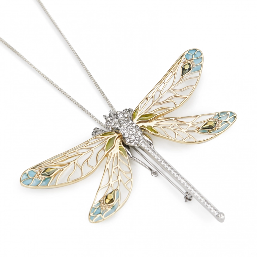 Gold Dragonfly Necklace