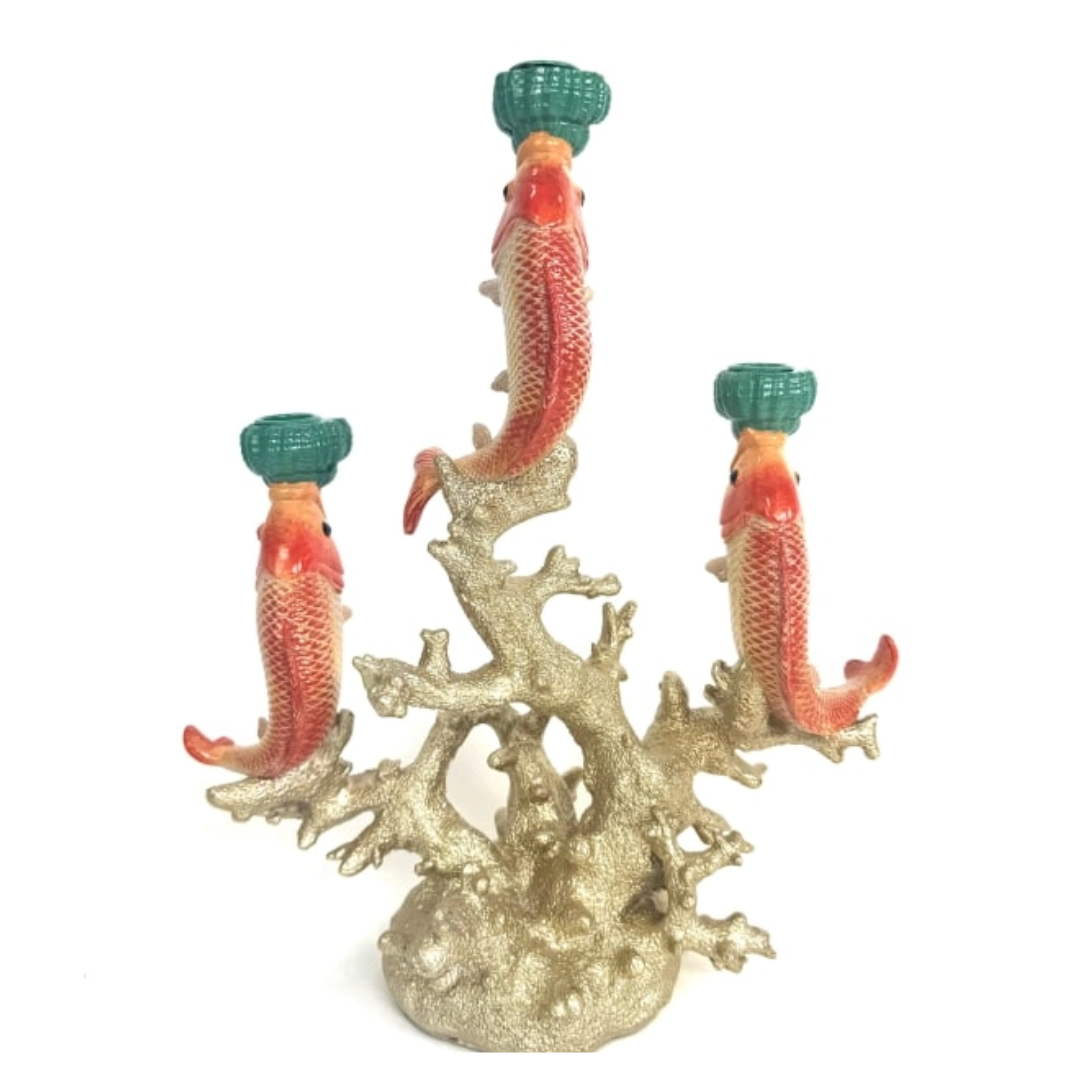Fish On Coral Candle Holder