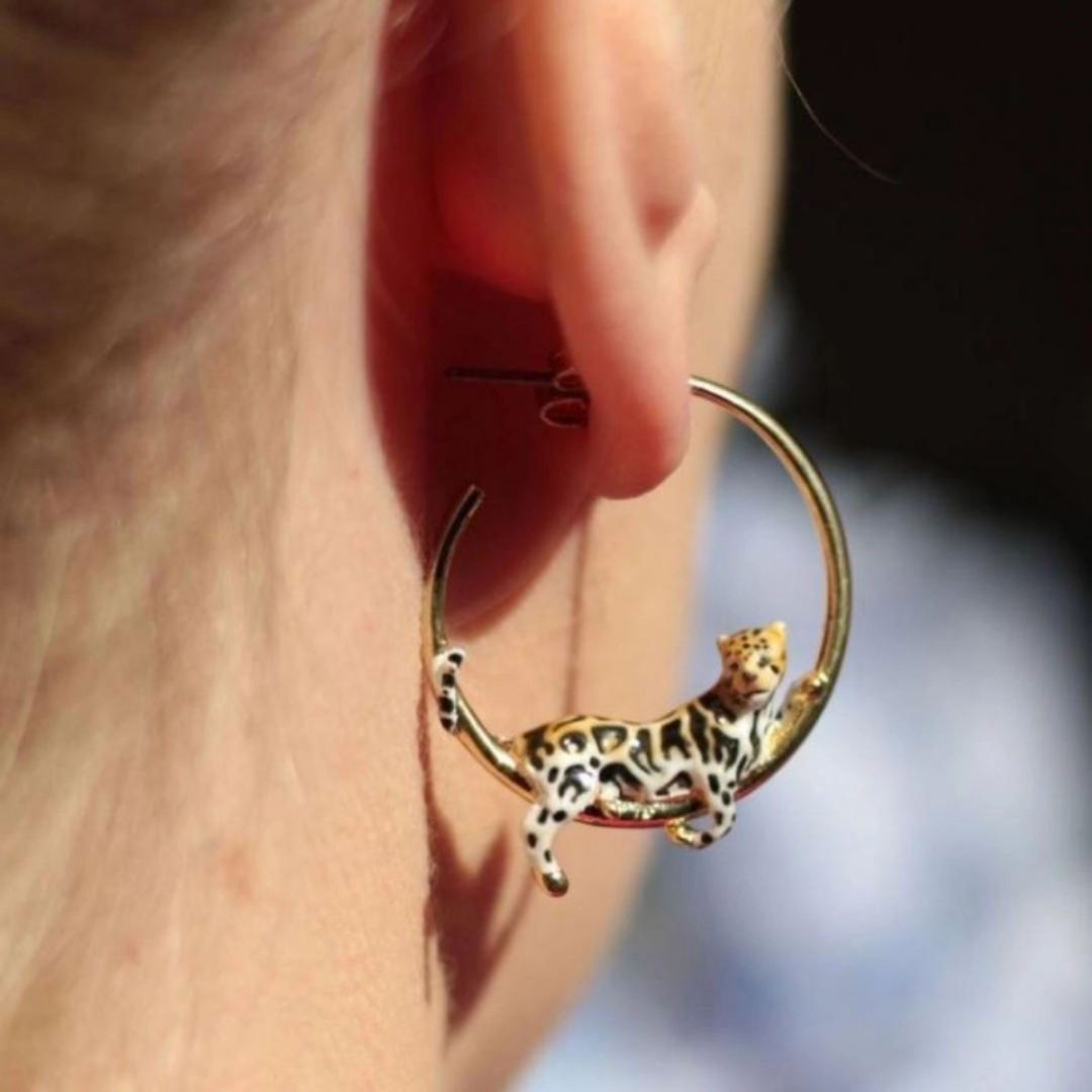 Leopard Hoop Earrings