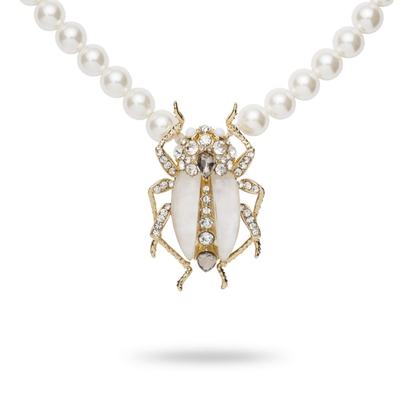 Bejewelled Beetle Pearl Necklace