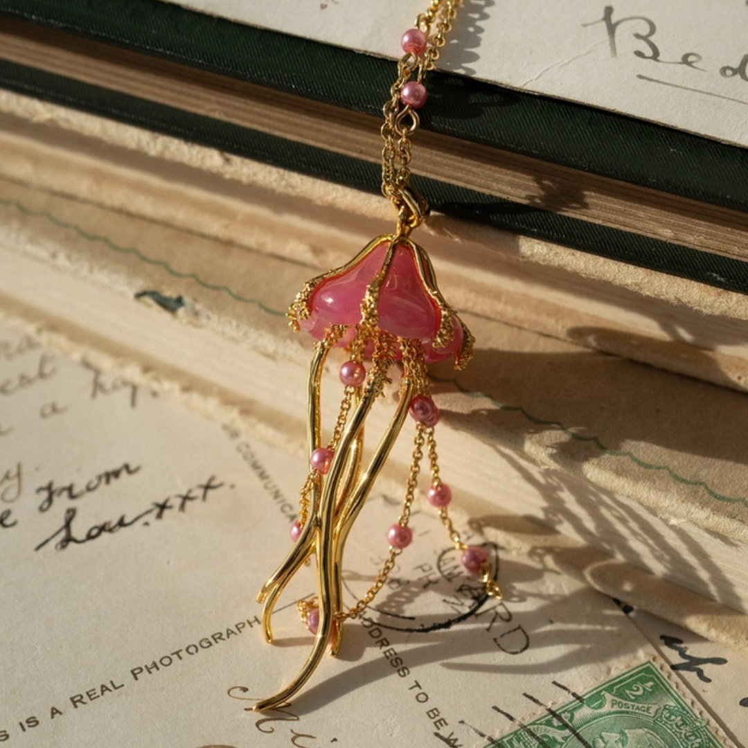 Pink Jellyfish Necklace