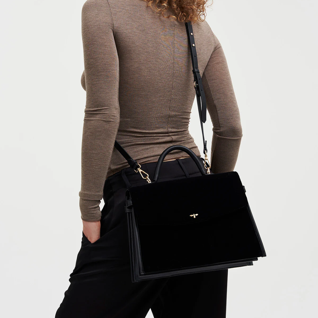 Black Bee Structured Tote Bag
