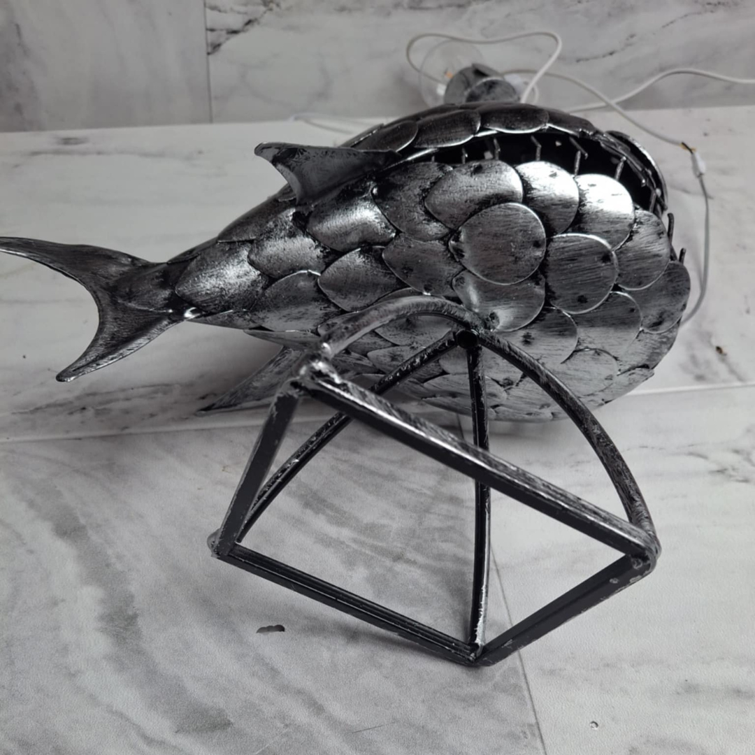 Iron Angler Fish Table Lamp - Floral Fawna