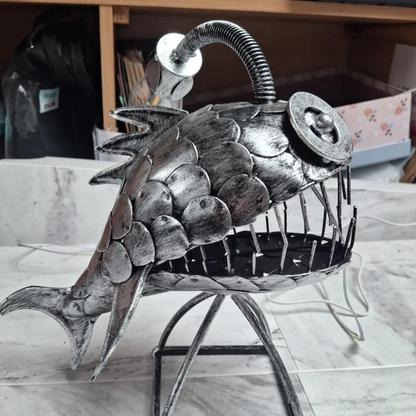 Iron Angler Fish Table Lamp - Floral Fawna