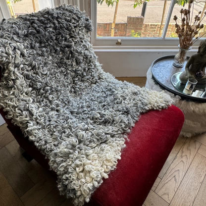 Gotland Sheepskin Grey Rug - Floral Fawna