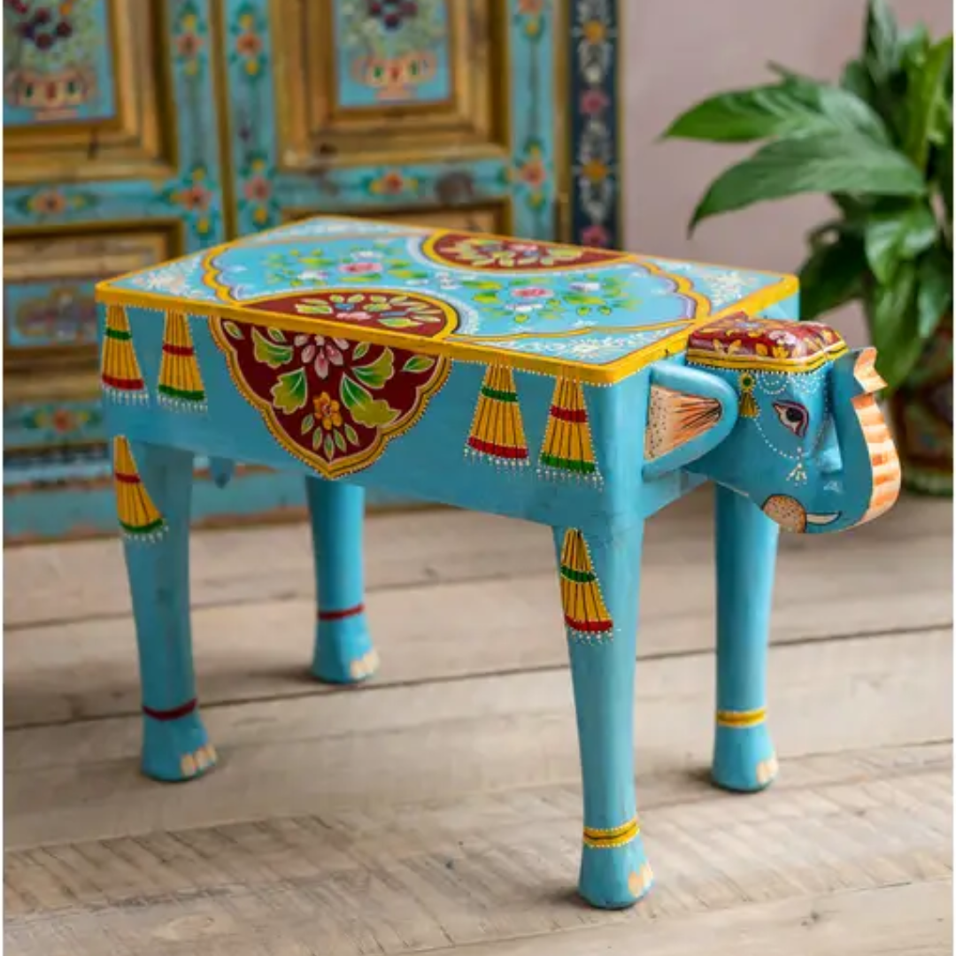 Hand Painted Gaja Table - Floral Fawna