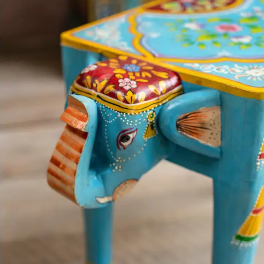 Hand Painted Gaja Table - Floral Fawna