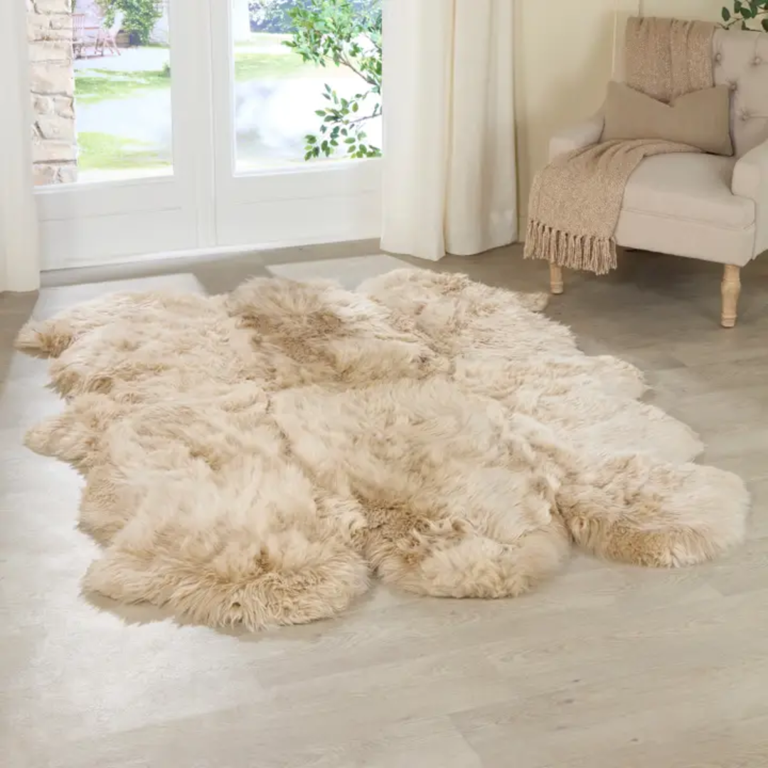 New Zealand Sheepskin Rug - Floral Fawna