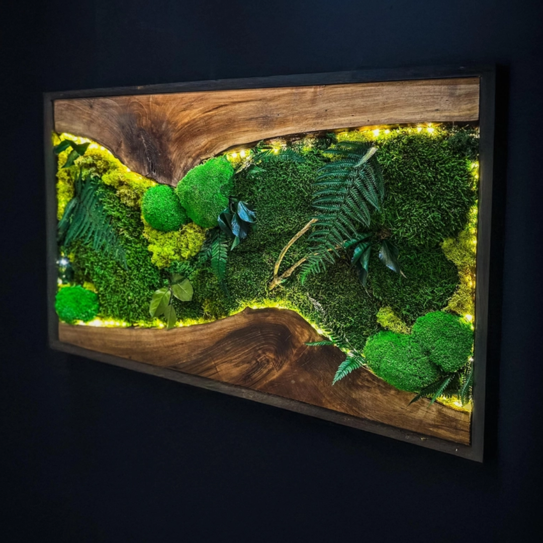 Moss Wall Art with Led Lights