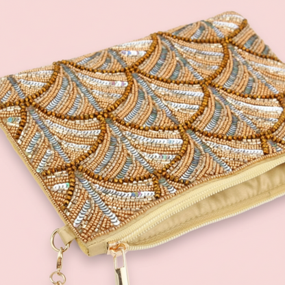 Gold &amp; Silver Beaded Mermaid Bag