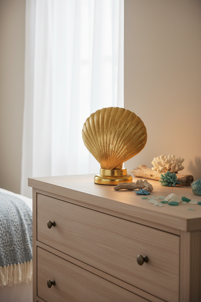 Large Gold Shell Table Lamp