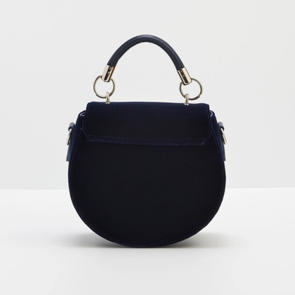 Velvet Navy Butterfly Embroidered Saddle Bag 🦋