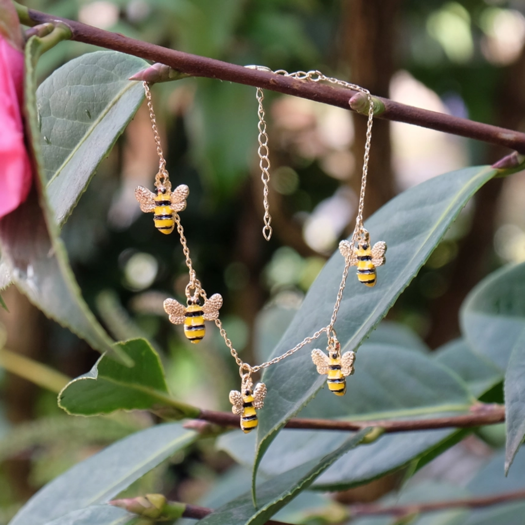 Gold Plated Bee Charm Bracelet