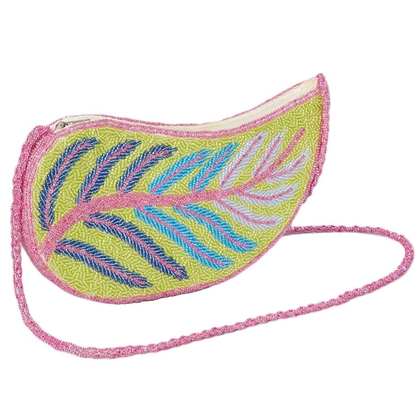 Glass Beaded Leaf Crossbody Bag 🍃✨