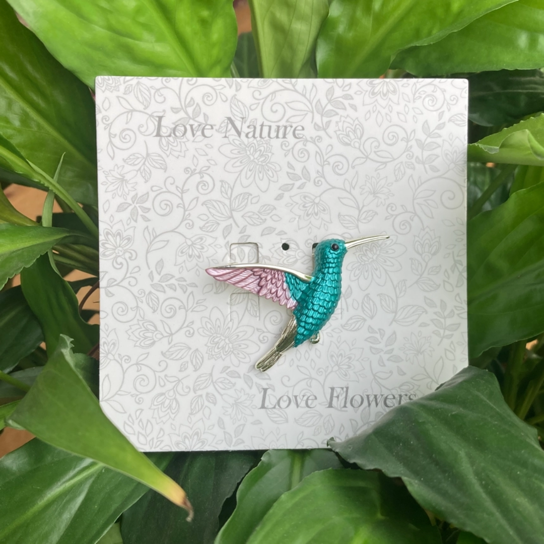 Enamel Hummingbird Brooch