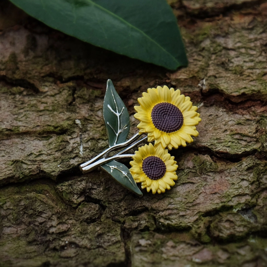Sunflower Yellow Brooch