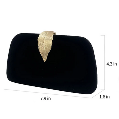 Gold Leaf Clutch Bag - Floral Fawna