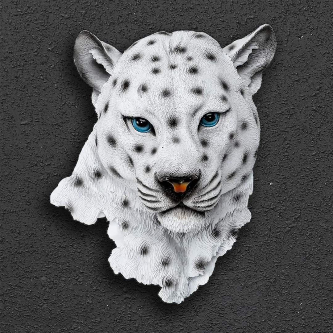 3D Snow Leopard Wall Hanging - Floral Fawna