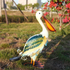 Solar Metal Pelican Garden Sculpture - Floral Fawna