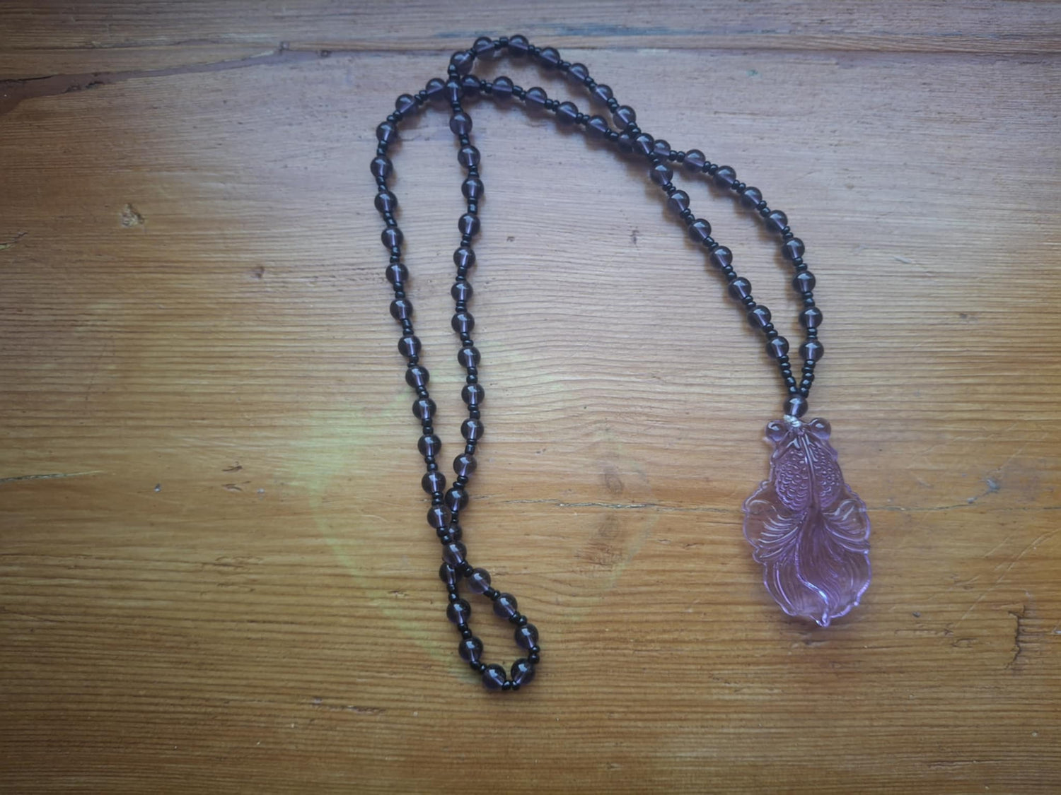 Fluorite Stone Fish Necklace - Floral Fawna