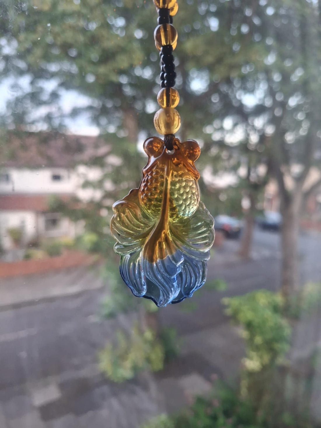 Fluorite Stone Fish Necklace - Floral Fawna