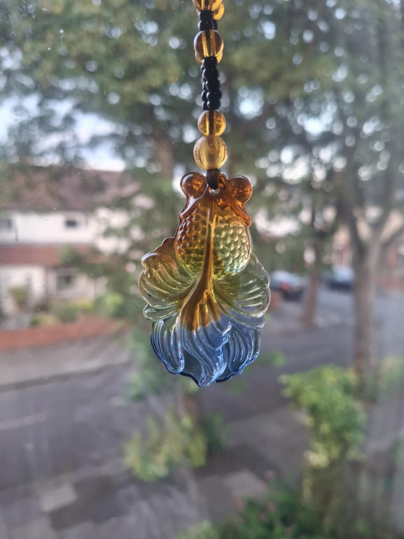 Fluorite Stone Fish Necklace - Floral Fawna