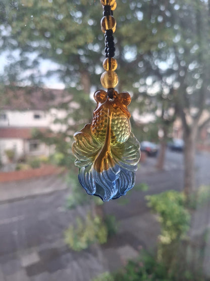 Fluorite Stone Fish Necklace - Floral Fawna