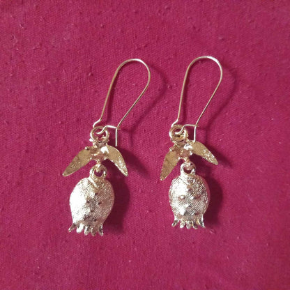 Gold Pomegranate Earrings - Floral Fawna