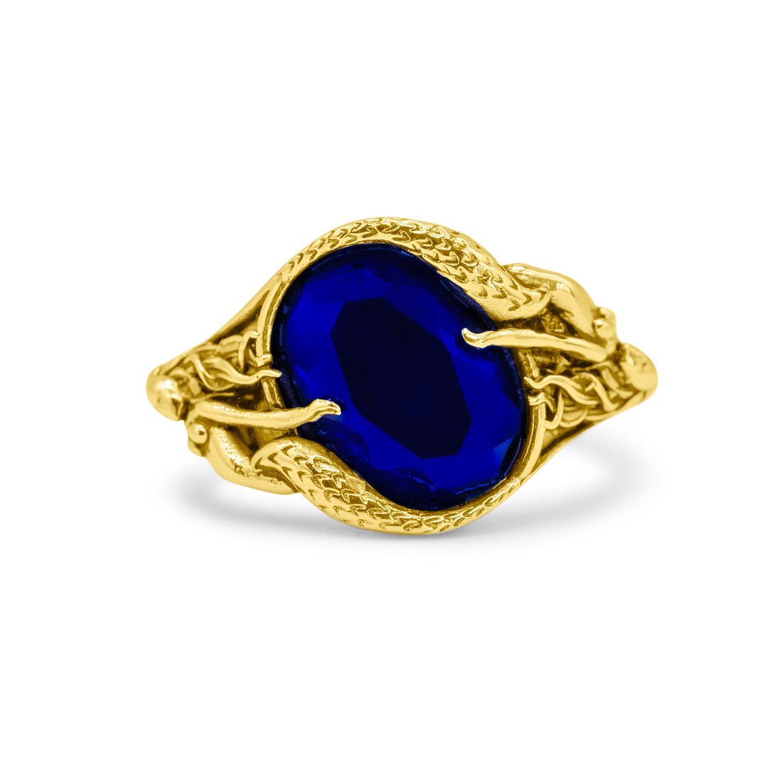 The Siren’s Secret Blue Stone Gold Ring
