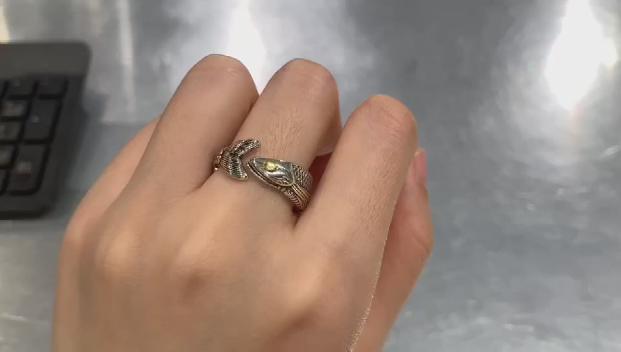 Sterling Silver Fish Open Ring