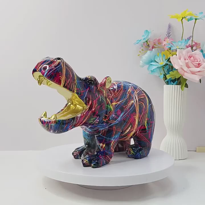 Abstract Hippo Sculpture
