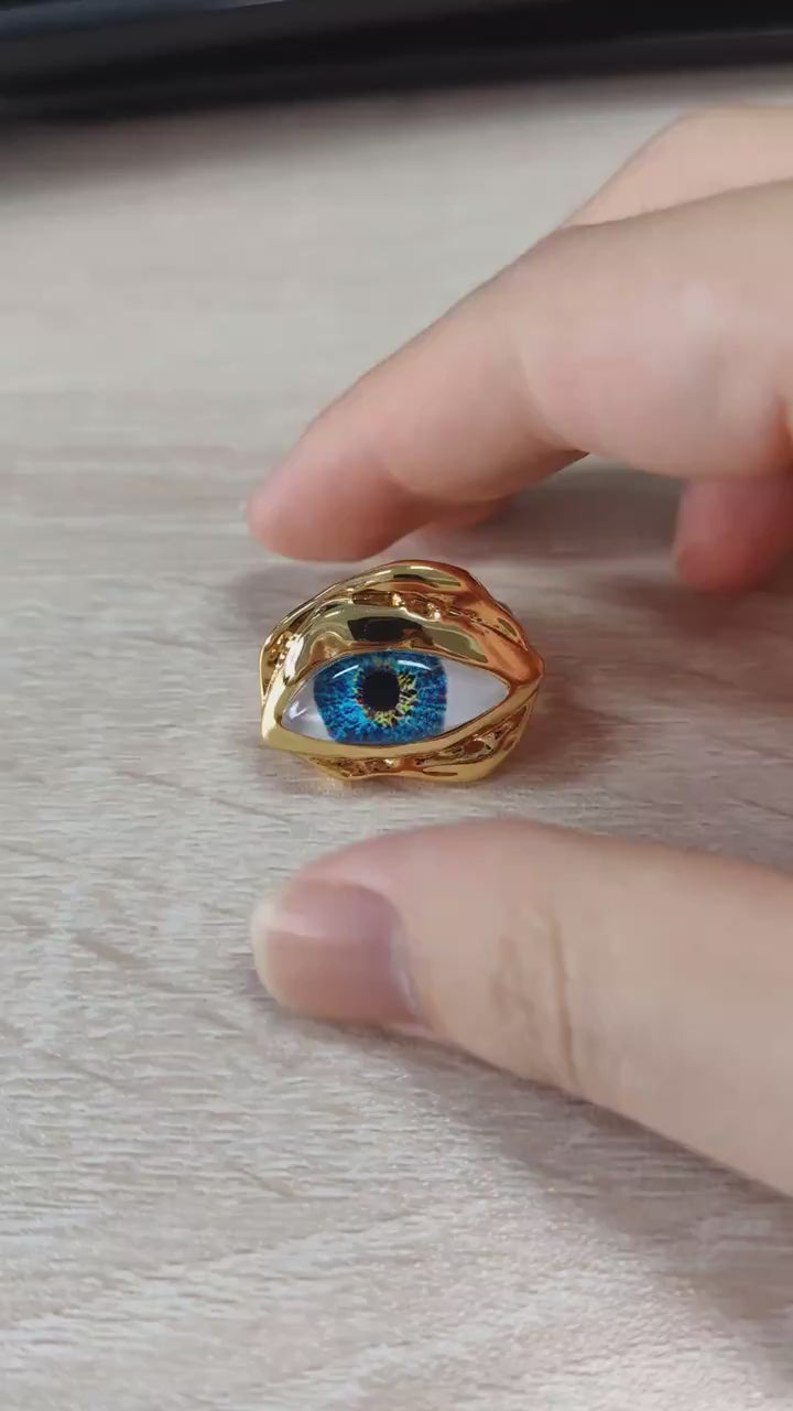 Blue Eye Open Ring