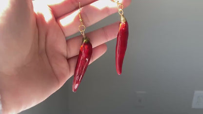 Dried Chilli Dangle Earrings