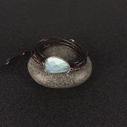 Natural Labradorite Wrap Bracelet