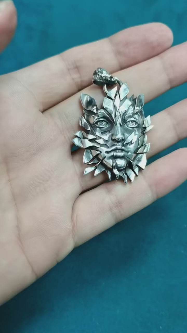 Sterling Silver Leaf Woman Pendant