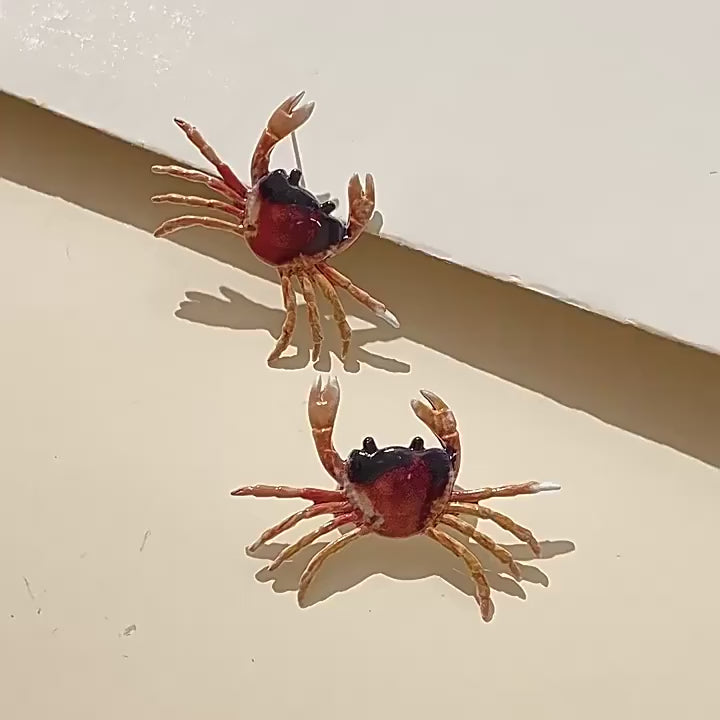 Realistic Crab Earrings