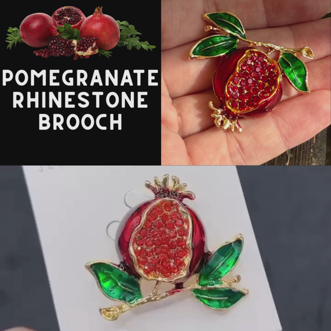 Pomegranate Rhinestone Brooch