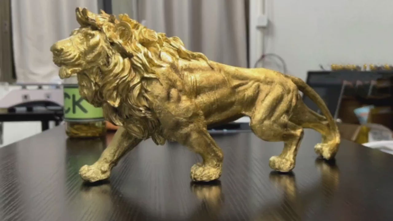 Gold Resin Lion Ornament