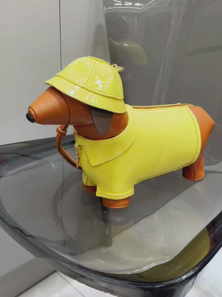 Dachshund In Rain Coat Crossbody Bag