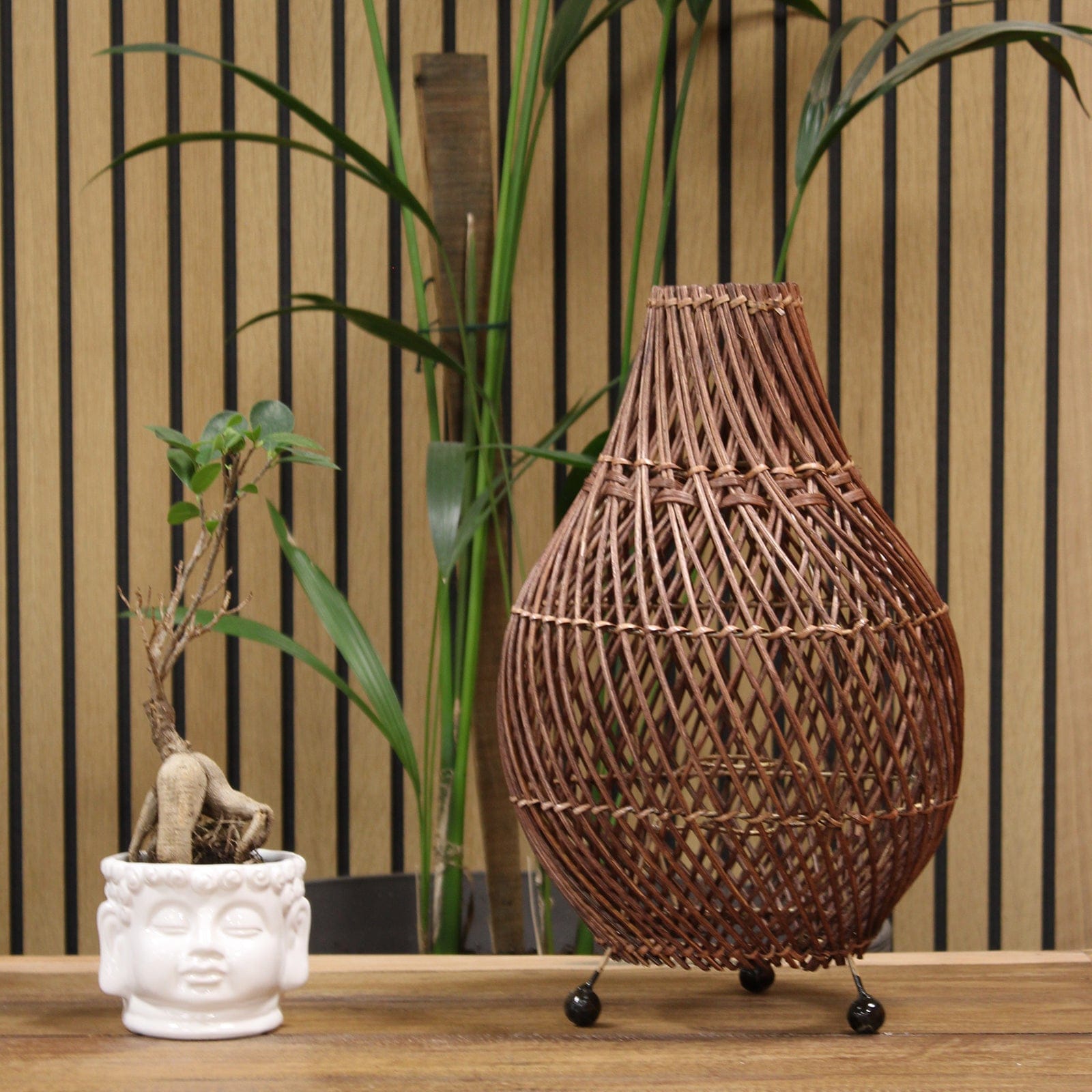 Rattan Lamp - Floral Fawna