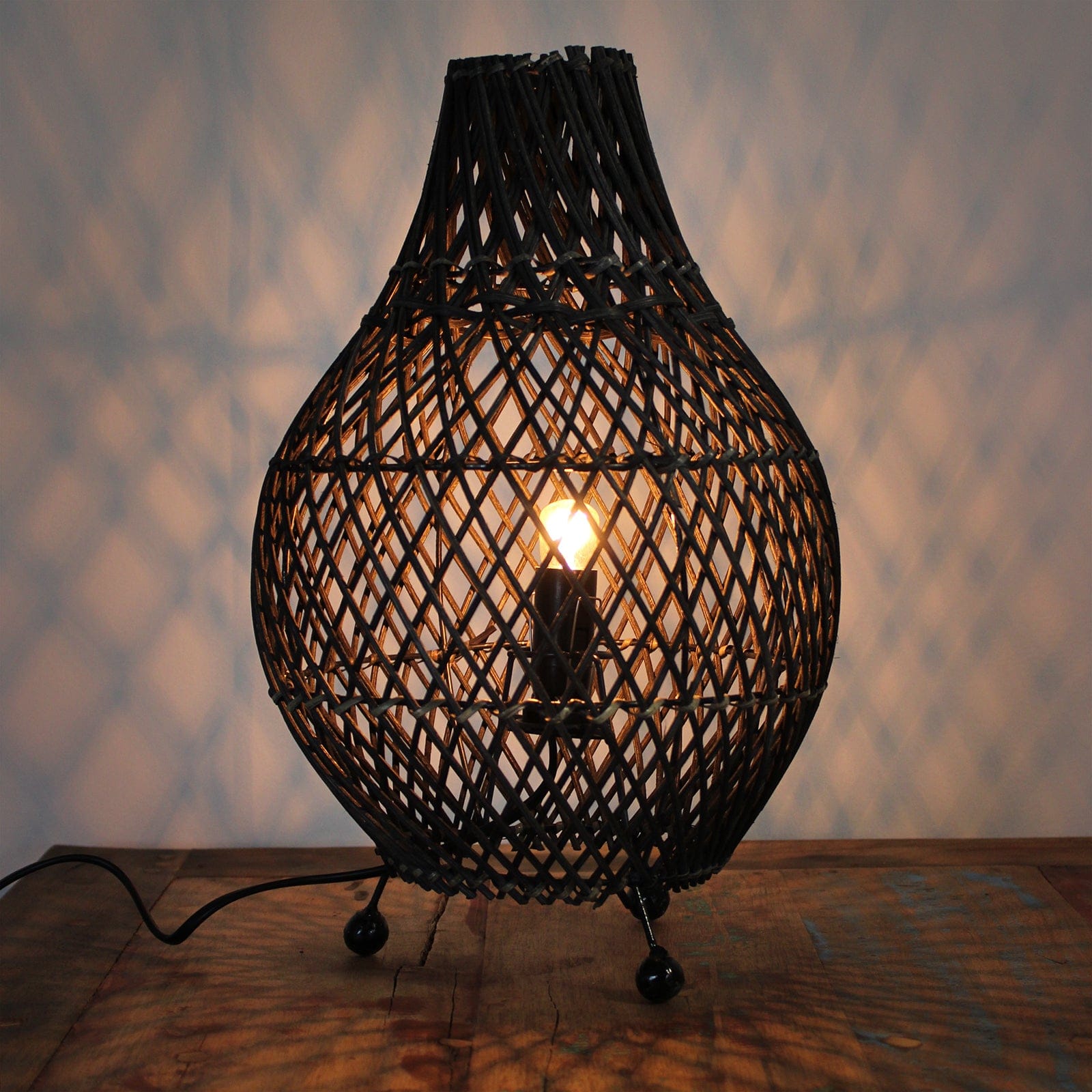 Rattan Lamp - Floral Fawna