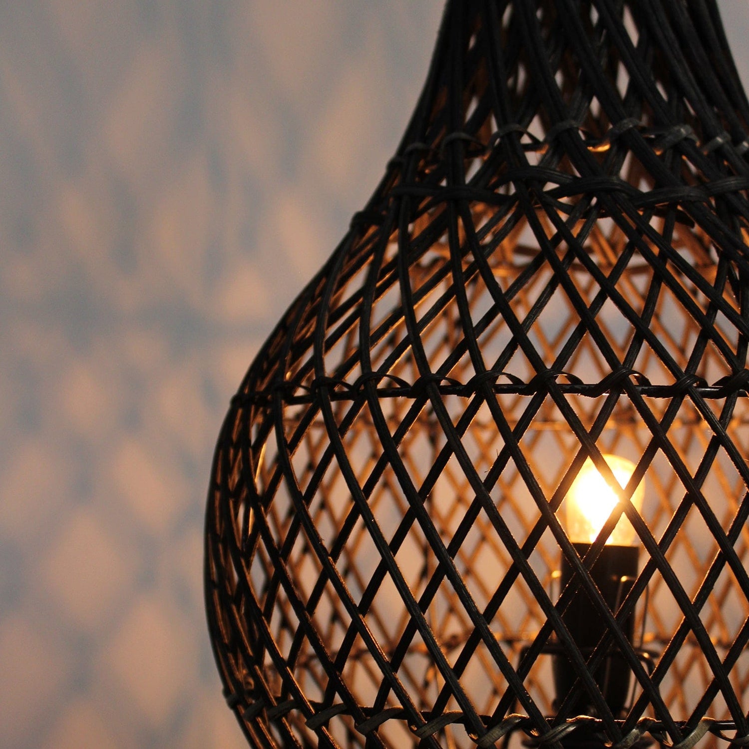 Rattan Lamp - Floral Fawna