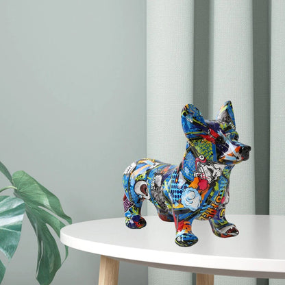 Abstract Corgi Sculpture - Floral Fawna