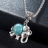 Antique Silver Turquoise Elephant Necklace - Floral Fawna