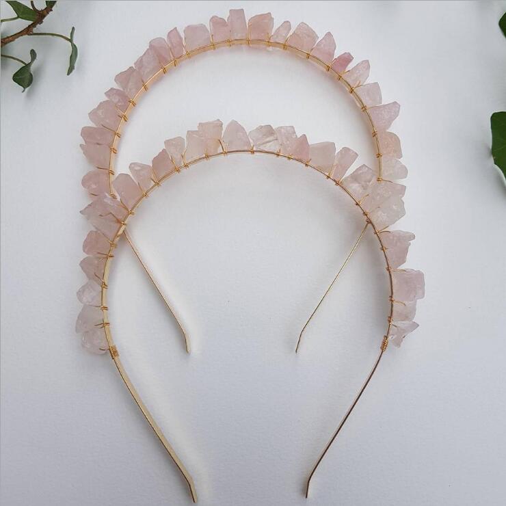 Natural Stone Crystal Headband - Floral Fawna