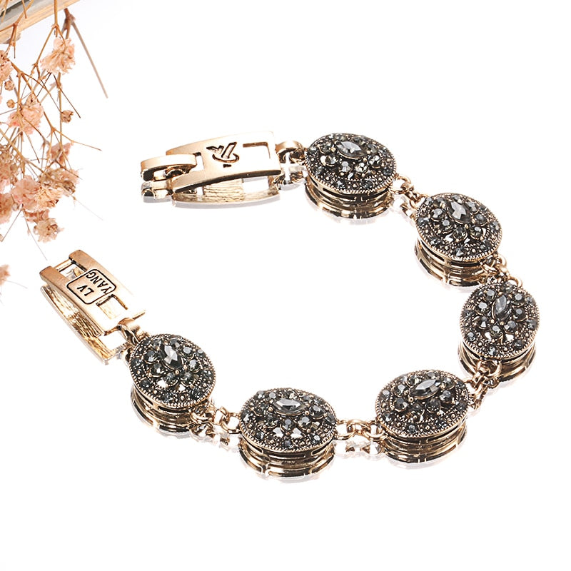 Luxurious Crystal Chain Bracelet - Floral Fawna