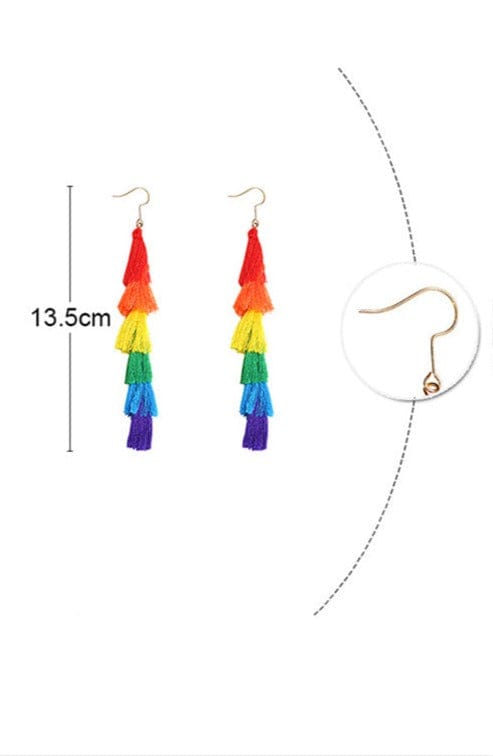 Rainbow Tassel Earrings - Floral Fawna